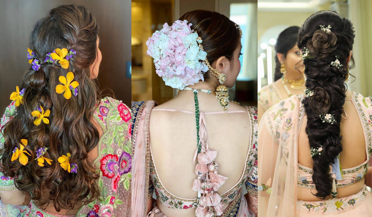 bridal hairstyle and dupatta setting